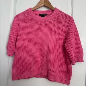 Women’s French Connection Cable Knit Short Sleeve Pink Sweater- size Medium